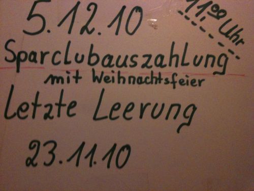 Sparclubauszahlung